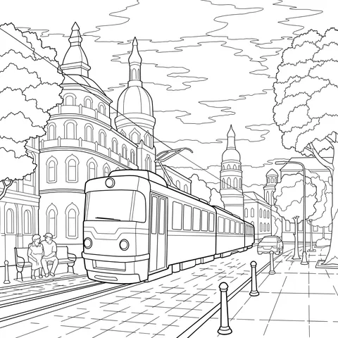 Tram Scenery in the City