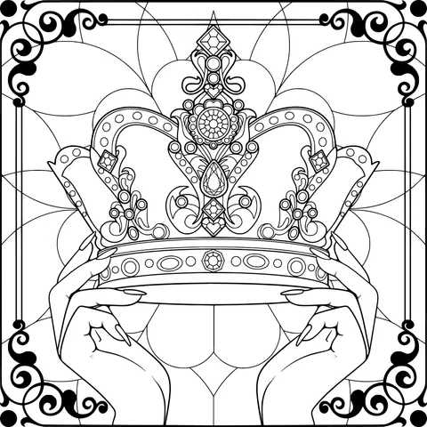 A Gorgeous Crown Held by Hands