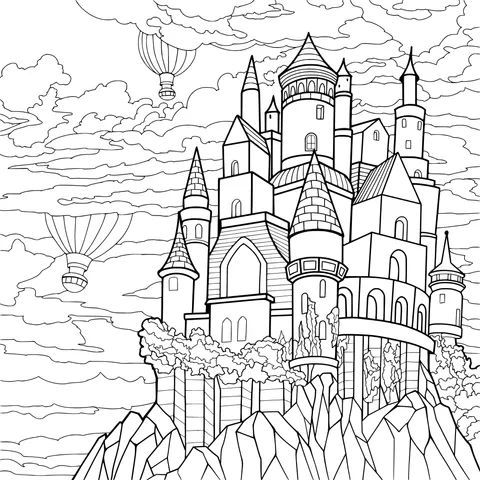 Castle in the Clouds and Hot - air Balloons