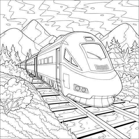 山间行驶的高速列车