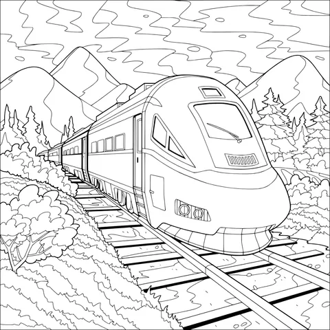 High - speed train running in the mountains