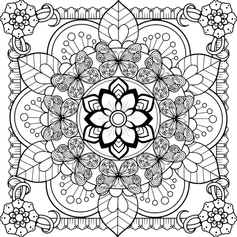 Colorful Floral Mandala Pattern