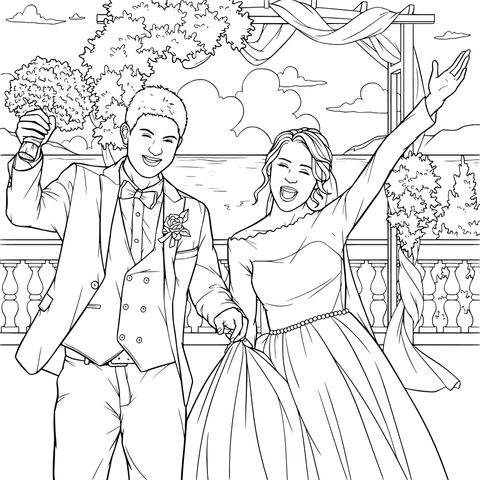 新婚夫妇的幸福瞬间
