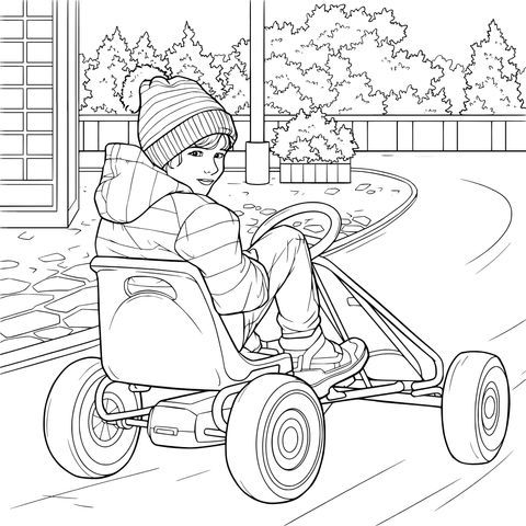 男孩驾驶卡丁车