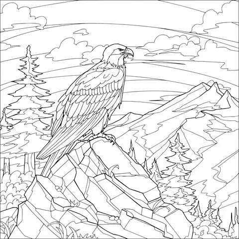 Eagle on the Mountain Peak