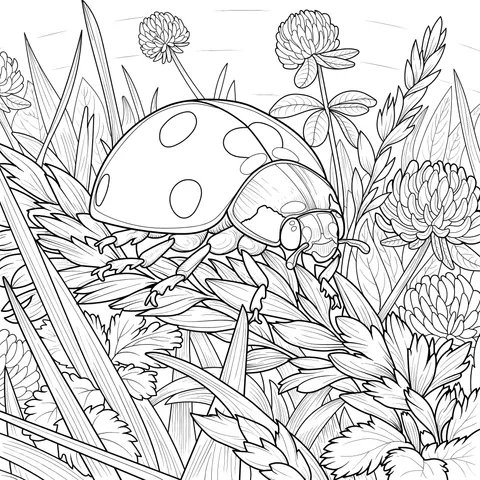 Ladybug in the Flower - bed