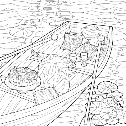A Pleasant Time Rowing on the Lake