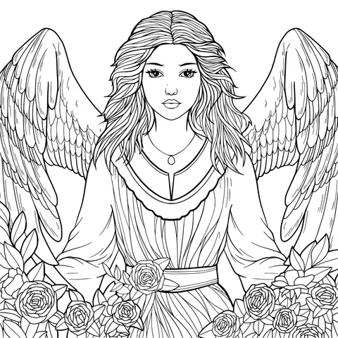Angel with Flowers