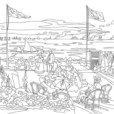 Seaside Viewing Scene