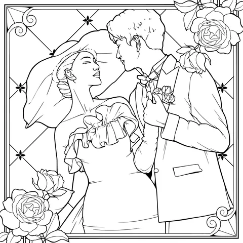 Romantically - embracing couple