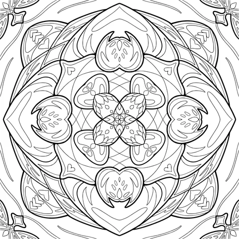 Colorful Geometric Floral Mandala Pattern