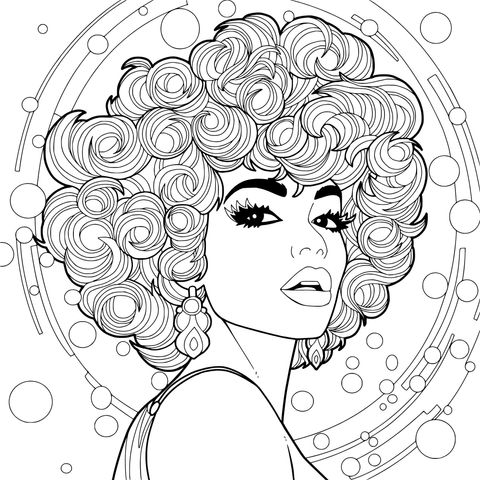 Fashionable Woman with Curly Hair