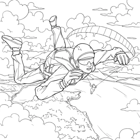Skydiver in the air