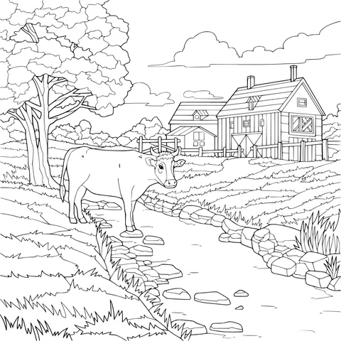 Rural scenery by the stream