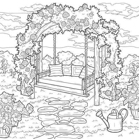 Swinging Hammock in the Garden