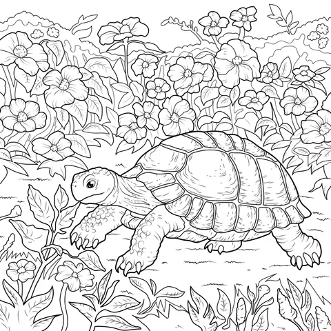 Turtle in the Flower - bed