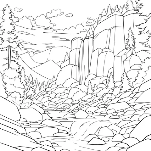 Mountain Waterfall Landscape