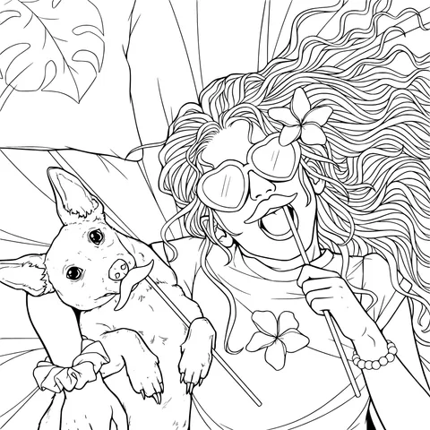 Fun Time of a Girl and Her Dog