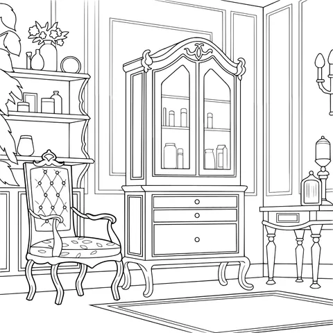 A corner of a vintage - style interior