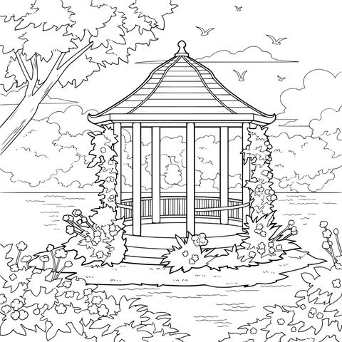 Beautiful Pavilion by the Lake