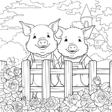 Pigs by the Fence