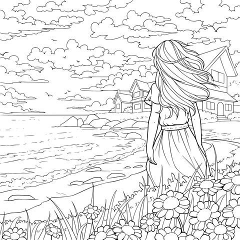 Woman in the Seaside Twilight