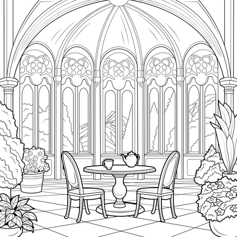 Elegant Indoor Garden Tea - room