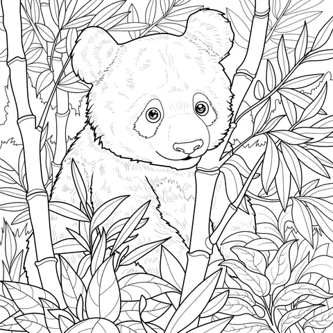 Panda in the Bamboo Forest