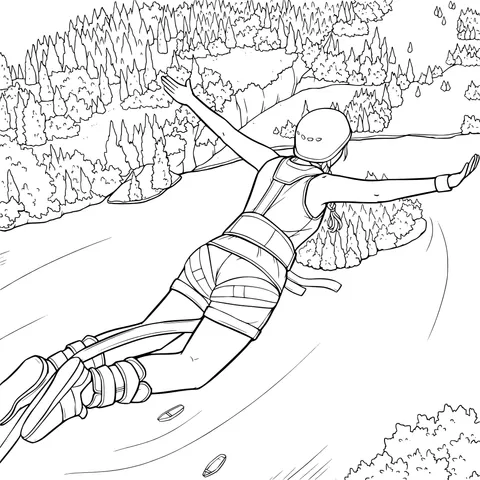Person enjoying bungee jumping