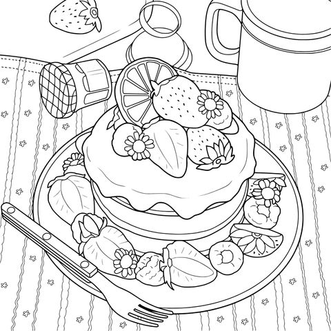 Delicious Cake Decorated with Strawberries