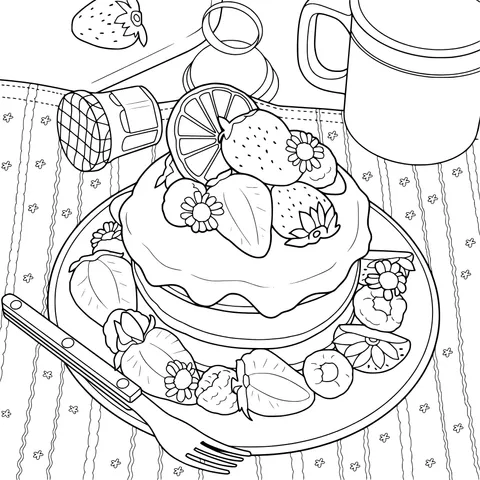 Delicious Cake Decorated with Strawberries