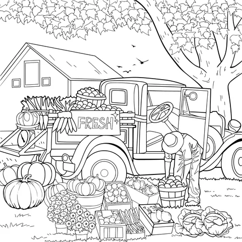 Rural fruit and vegetable selling scene