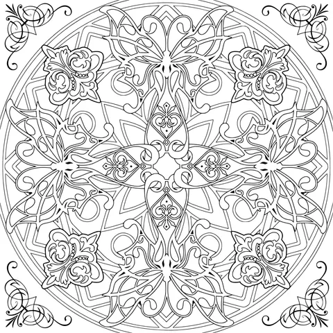 Colorful Symmetrical Floral Pattern