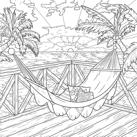 Beautiful View of a Hammock by the Seaside