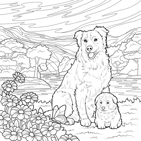Big and Small Dogs in the Field