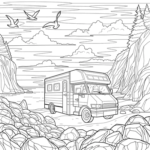 RV by the Seaside Rocks