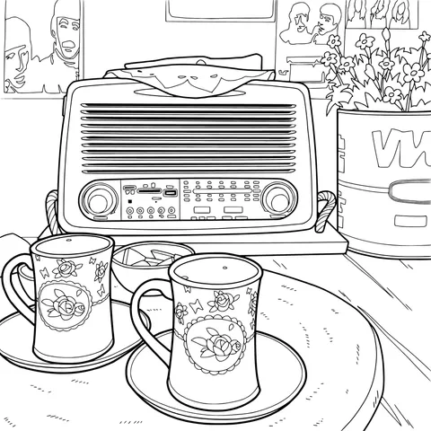 Cozy Retro Table Scene
