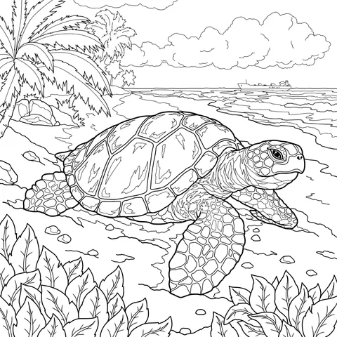 Sea Turtle on the Beach