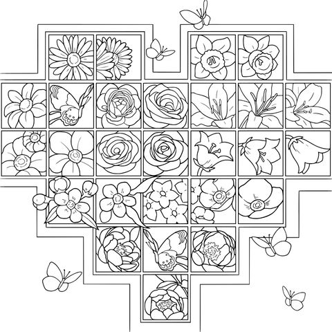 Flower - Collage Heart Image
