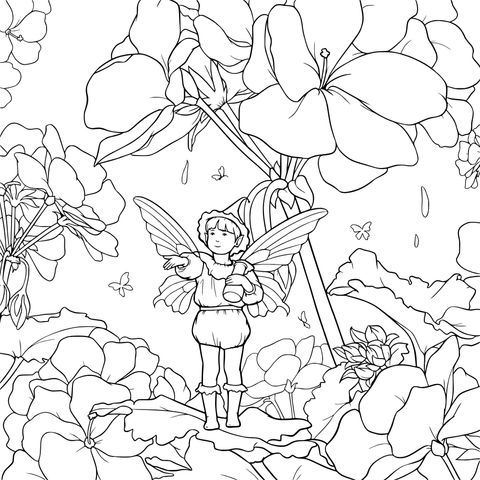 A fada no leito de flores