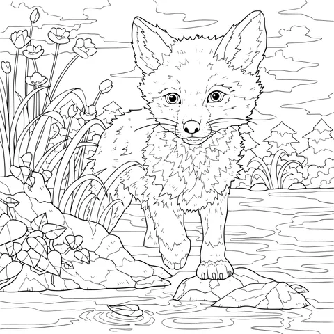 Fox by the Stream