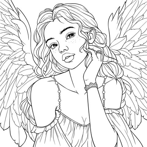 Pink - haired girl with wings