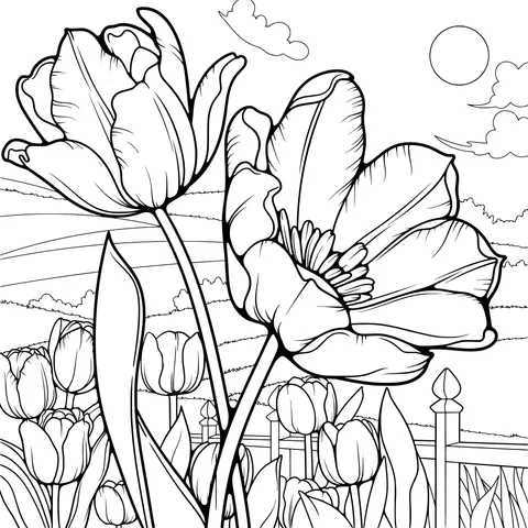 Gorgeous Tulips in the Countryside