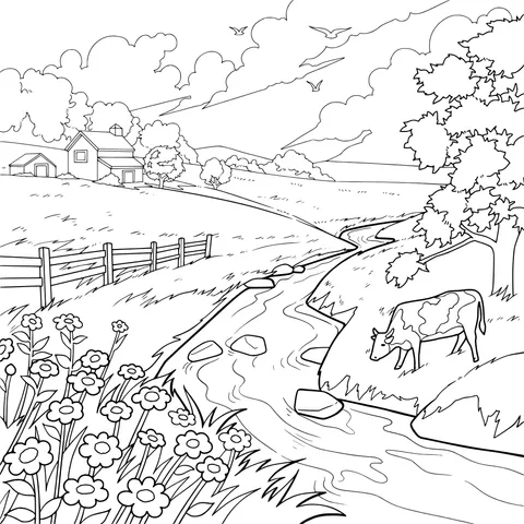 Pastoral idyllic scenery