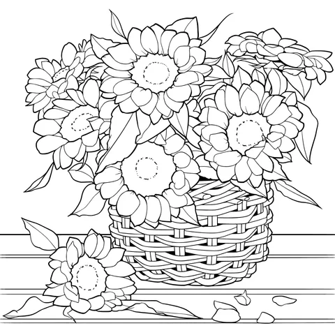 Sunflowers in a Basket