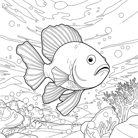 Goldfish Swimming in the Ocean