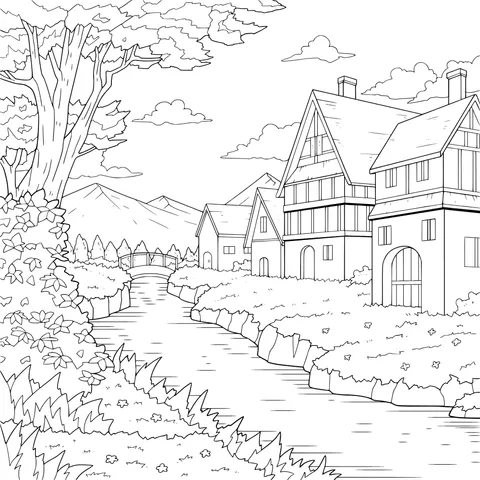 Beautiful Houses by the River