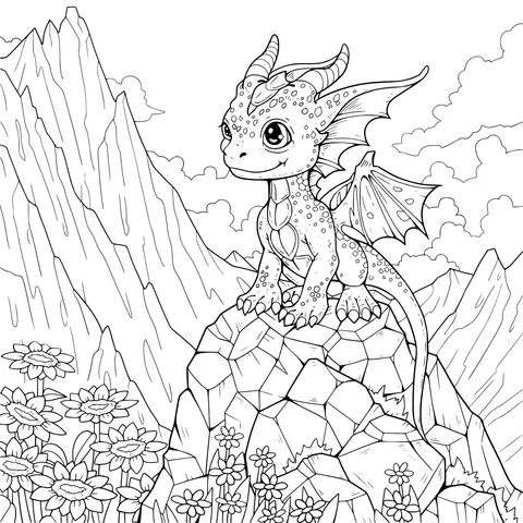 Blue Little Dragon on the Hill