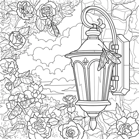 Wall - mounted lamp in the flower丛