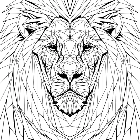 Geometric - style Lion